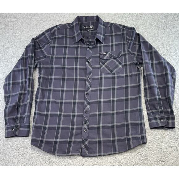 SULLEN Craft COLLECTIVE BUTTON-UP FLANNEL SHIRT Grey Black Men Size XL - Picture 1 of 16